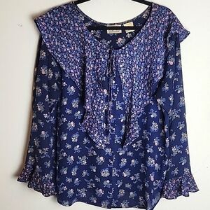 Vintage 90's Stefano cottagecore floral ruffle blouse